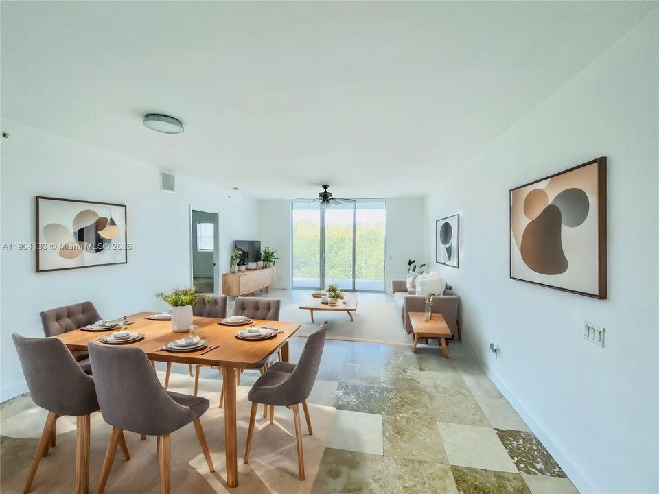 Dining Room & Living Room virtually staged