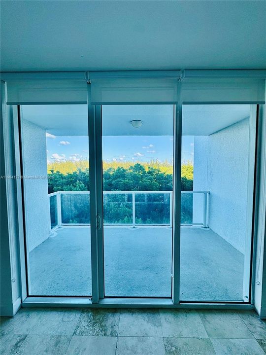 Lush tropical view from living room