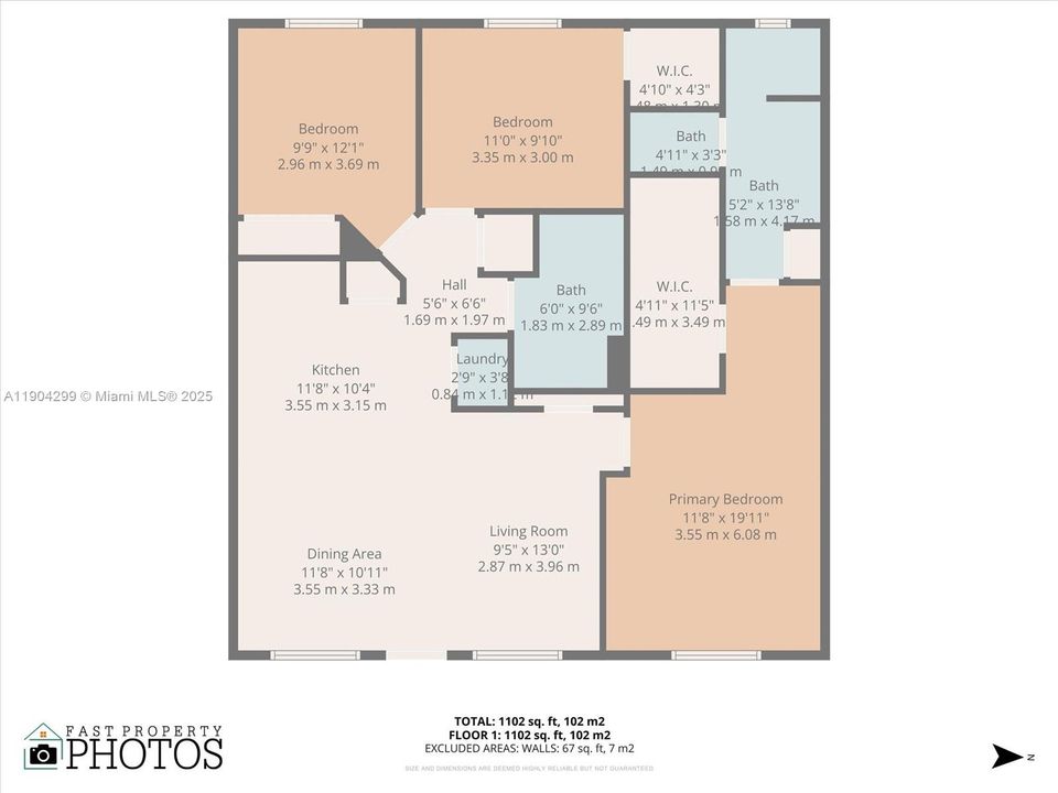 For Sale: $450,000 (3 beds, 2 baths, 1102 Square Feet)