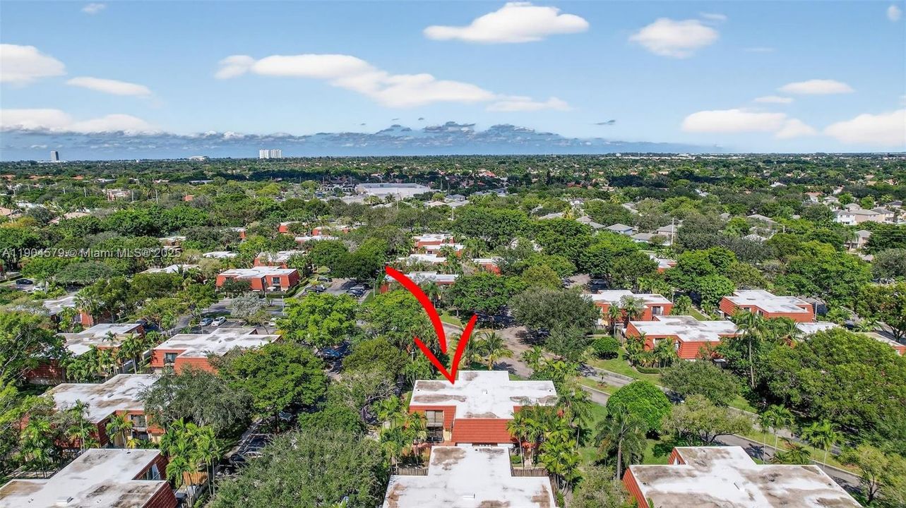 Located in the center of the neighborhood, in a quiet section, not off a major road - in a garden setting. View to Sawgrass Mills Mall in the distance (short ride to the mall)