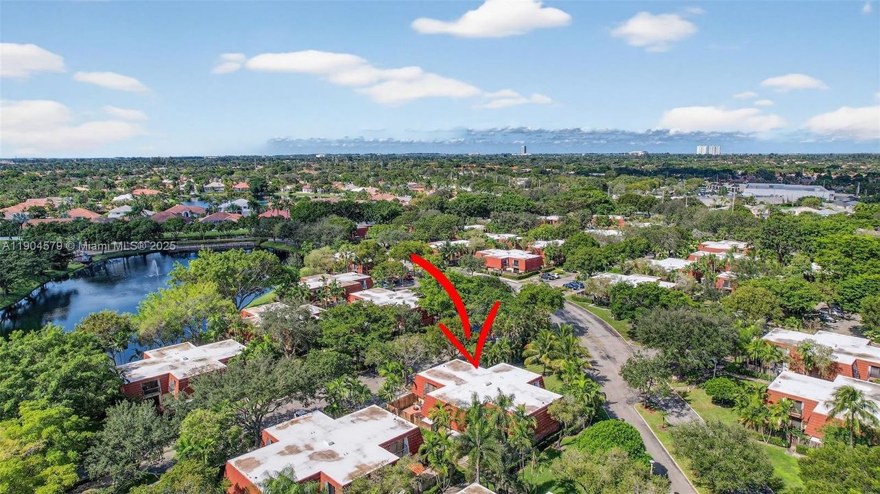 Located in the center of the neighborhood, in a quiet section, not off a major road - in a garden setting. Lake community