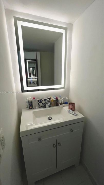 Vanity and mirror have been updated