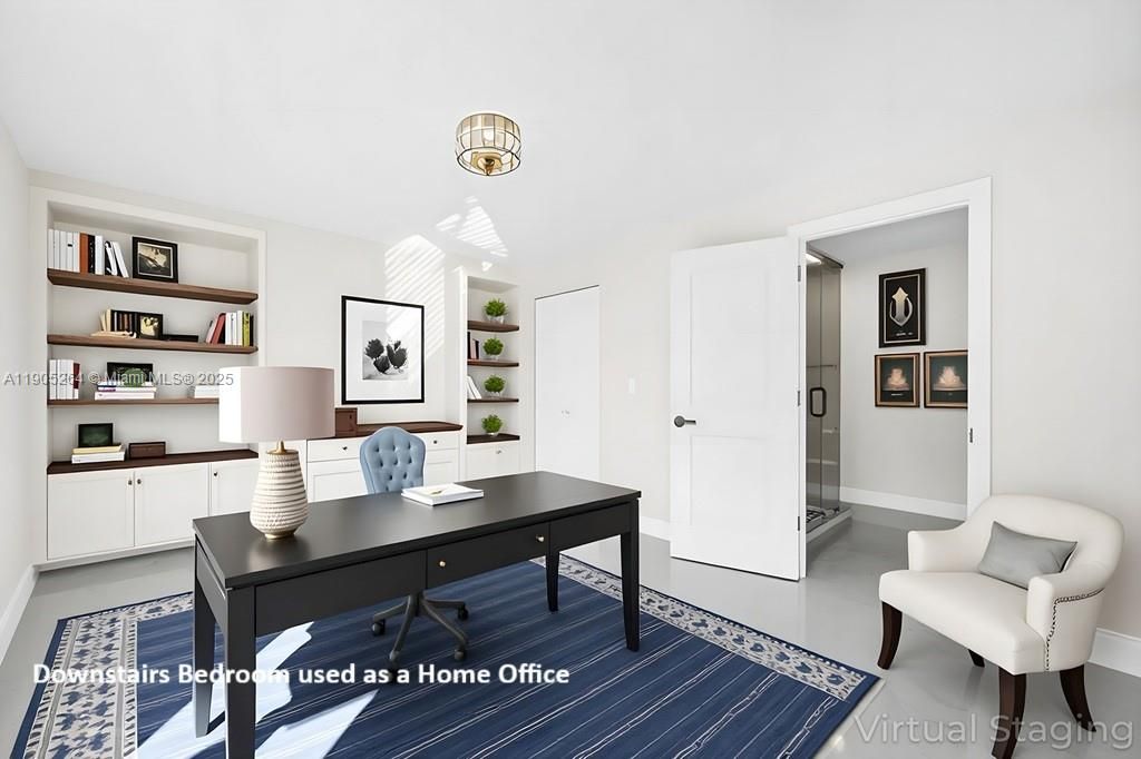 Downstairs bedroom used as a home office