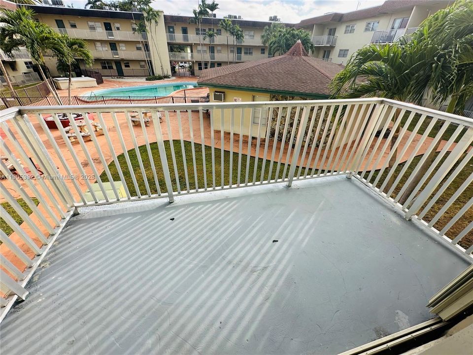 Balcony with Pool View