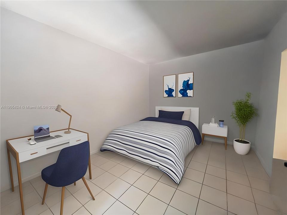 Virtually staged second bedroom