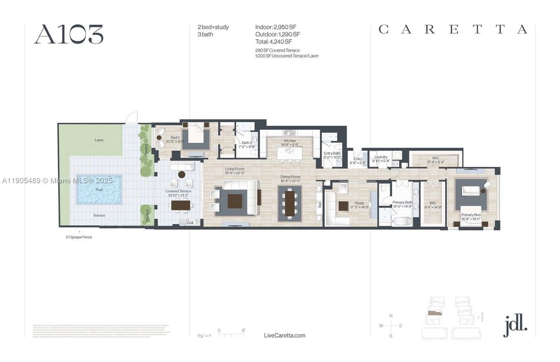 Active With Contract: $2,861,500 (2 beds, 3 baths, 2960 Square Feet)