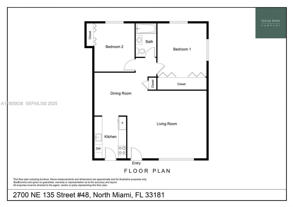 На продажу: $199,000 (2 спален, 1 ванн, 810 Квадратных фут)