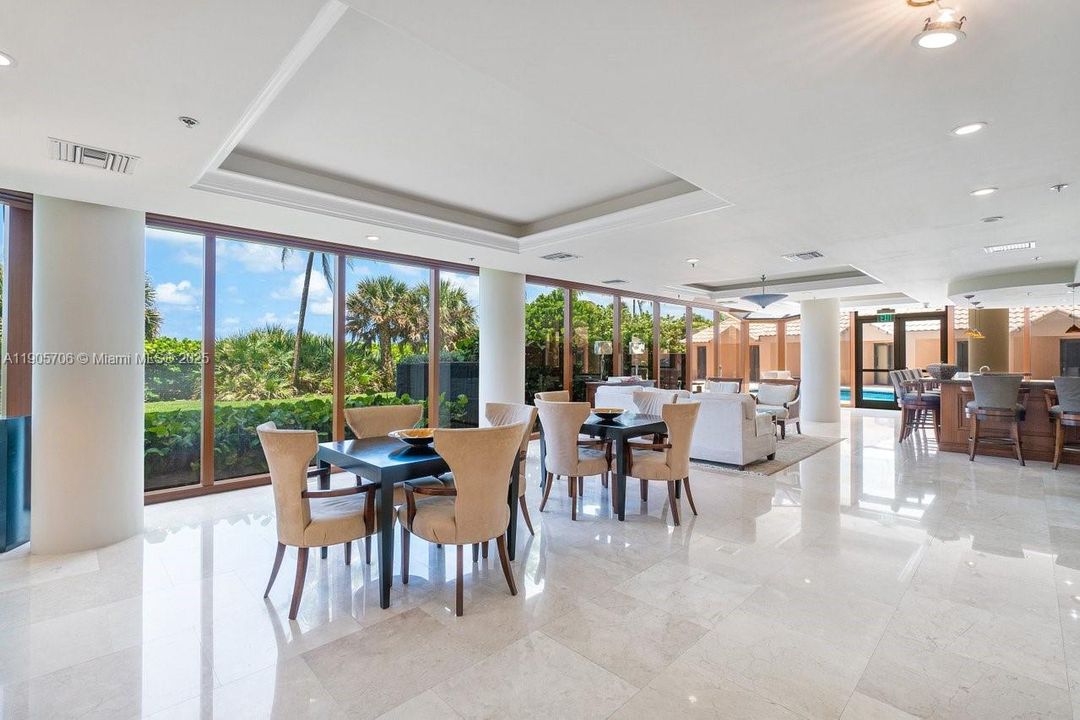 Community indoor entertaining with direct pool access