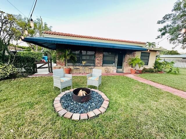 Front Yard with fire pit