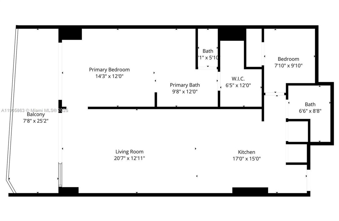 For Rent: $6,000 (1 beds, 2 baths, 1028 Square Feet)