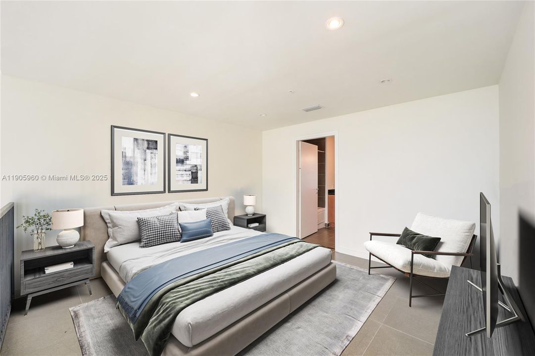 Virtually staged bedroom