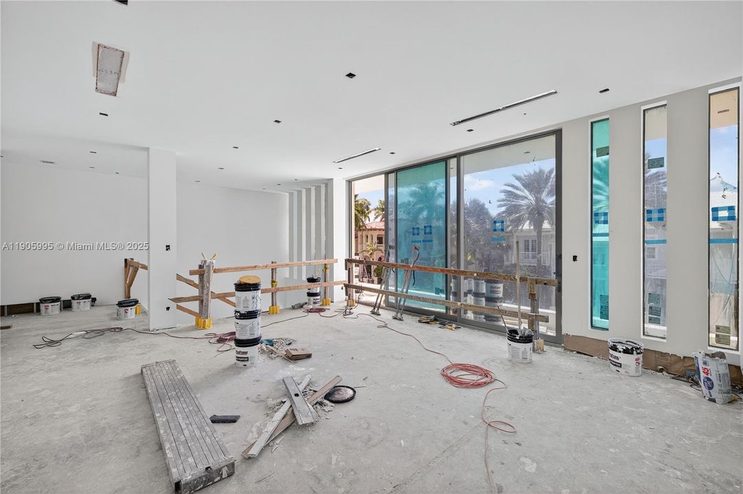 Upstairs Media Room. Balcony faces to the west for cocktails at sunset. Photo taken Oct 31, 2025