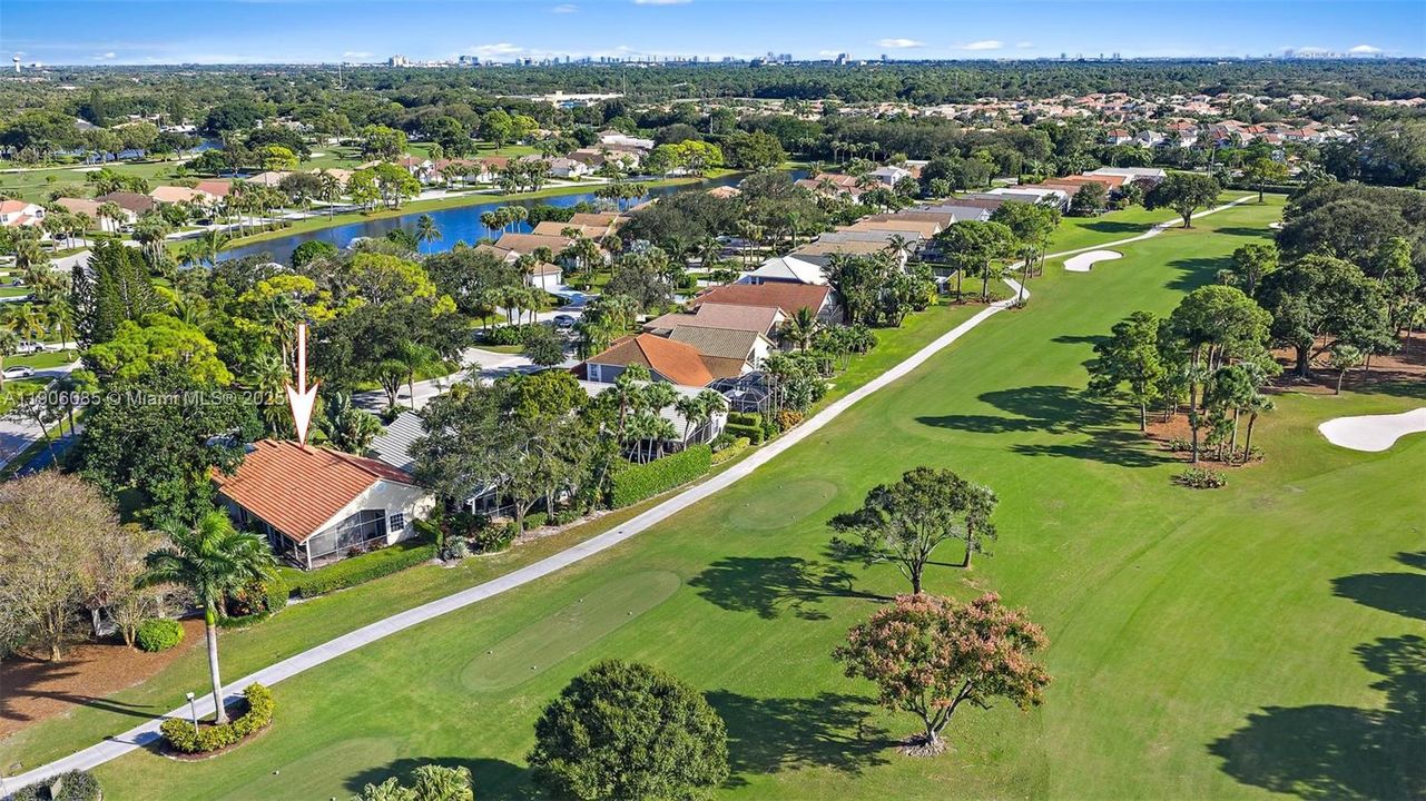 Corner lot with golf views and plenty of privacy.