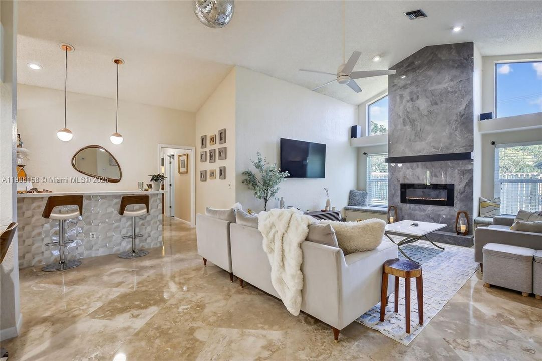 marble electric fireplace