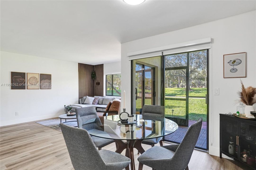 Living Room/Dining Room Overlooking Park