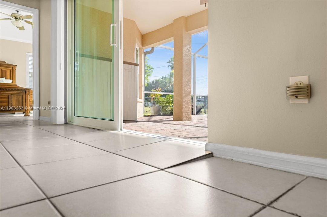 Wheelchair ramps built into the tile floor