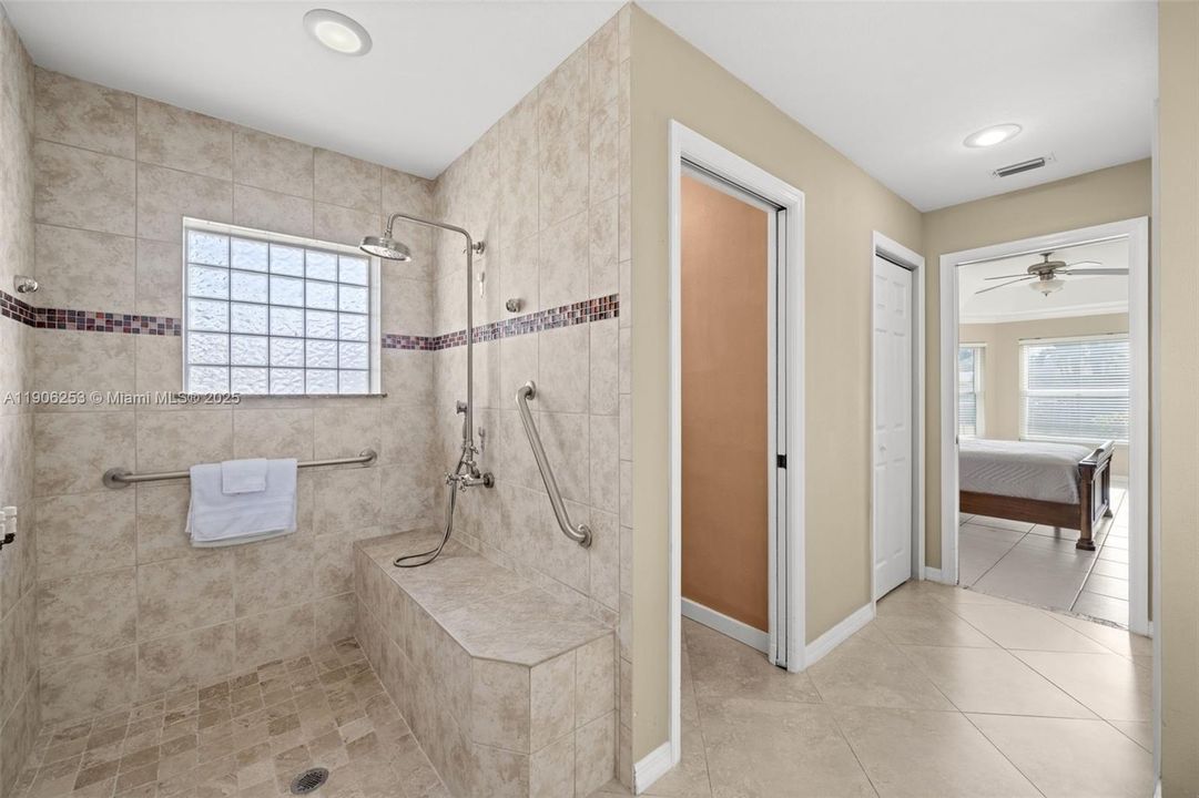 Roll in shower in the master bath