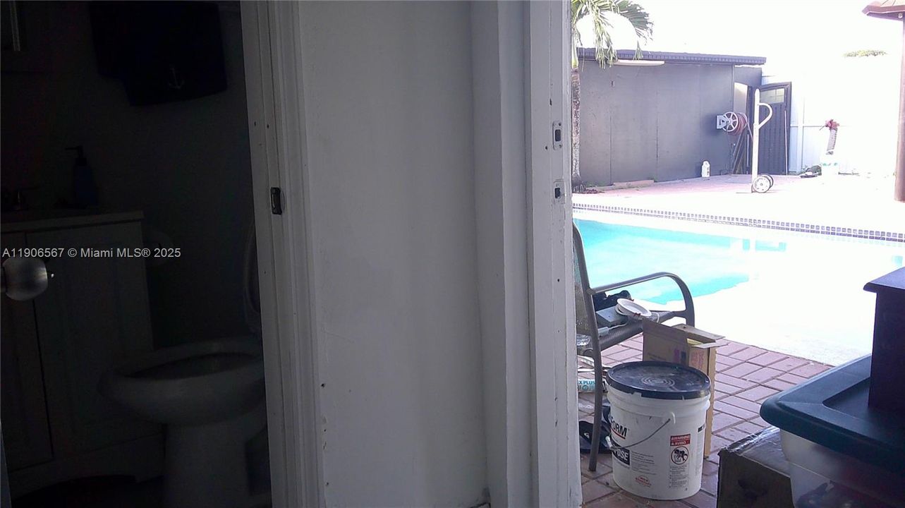 Pool Bathroom door
