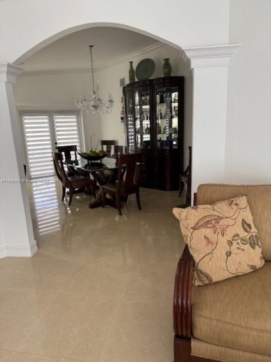 Dining area view from living room