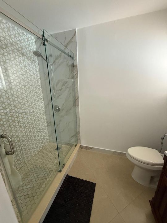 2nd bathroom shower area with glass door enclosure