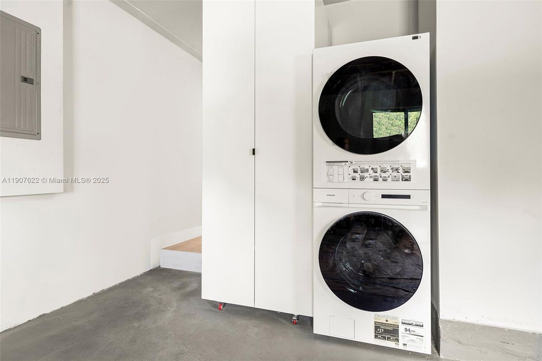 Brand new washer & dryer located inside the garage