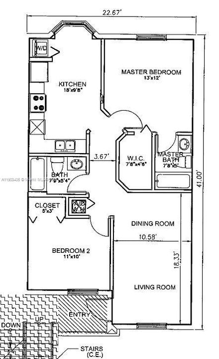 На продажу: $309,000 (2 спален, 2 ванн, 809 Квадратных фут)