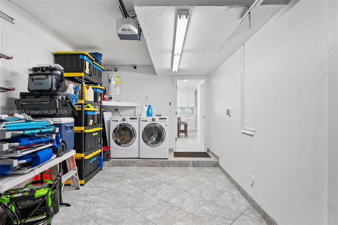 Garage and laundry area