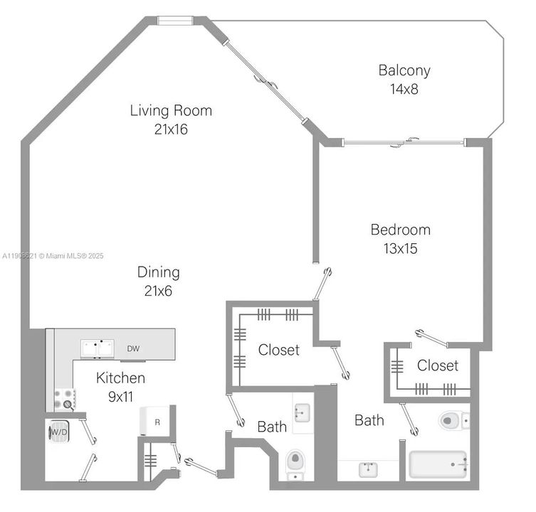 Active With Contract: $3,479 (1 beds, 1 baths, 1036 Square Feet)