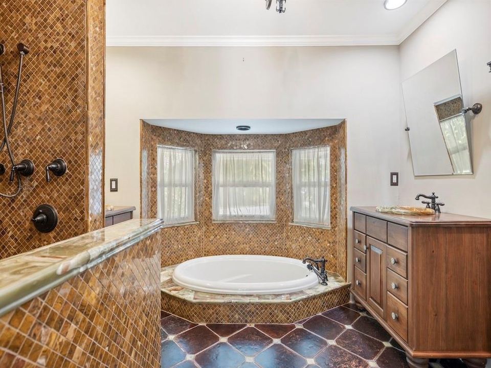 Large shower and soaking tub