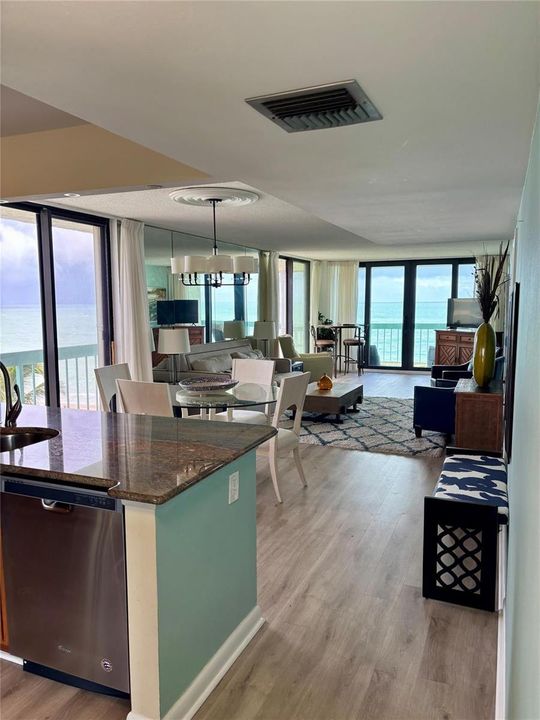 Kitchen through to balcony
