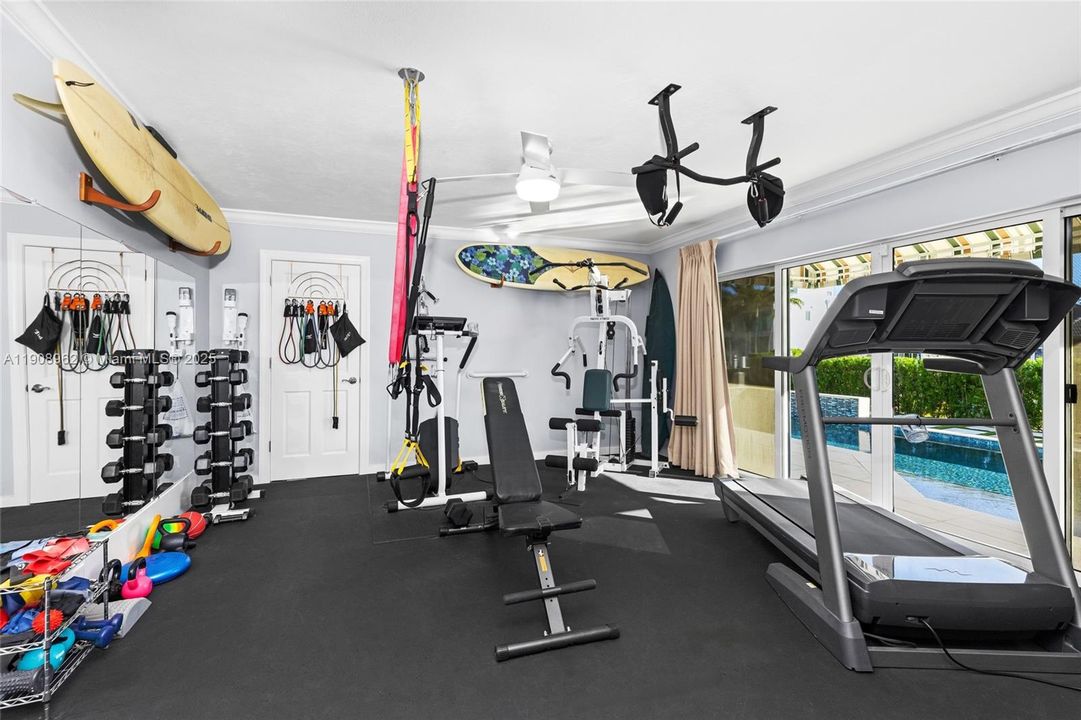 Equipped Gym including TRX.