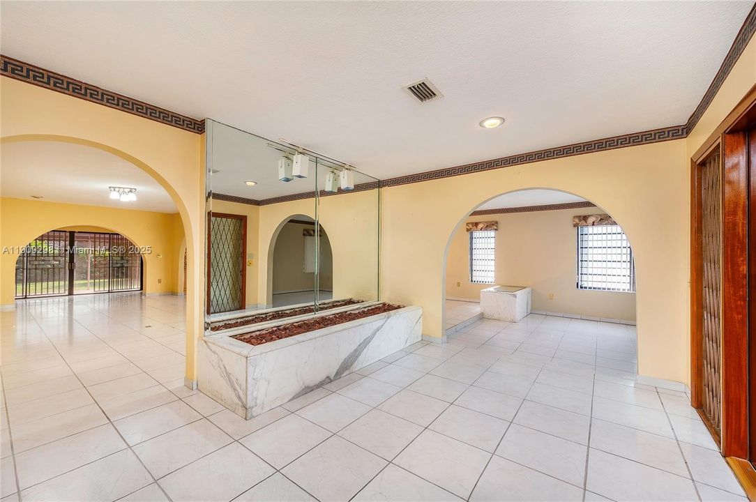 Family Room to left, Living Room to the right