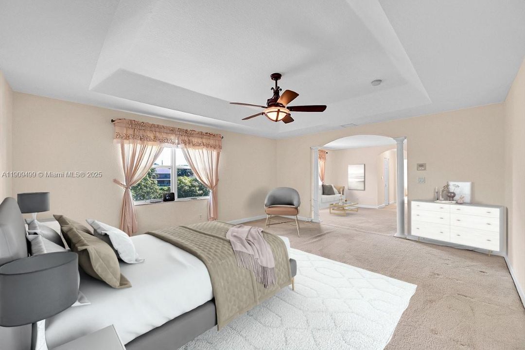 Virtual Primary Bedroom with sitting area