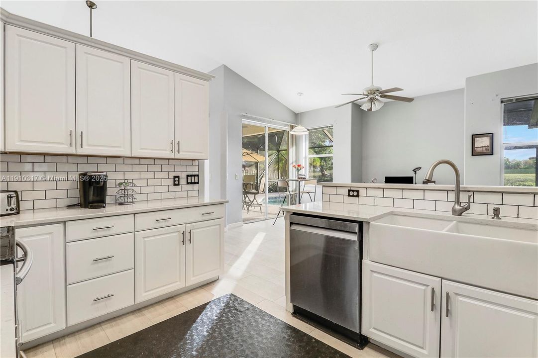 Kitchen view to family room
