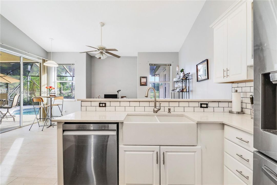 Kitchen view to family room