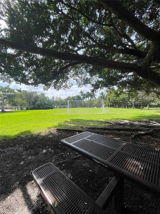 Soccer field/picnic tables