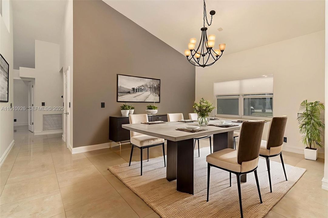 formal dining staged