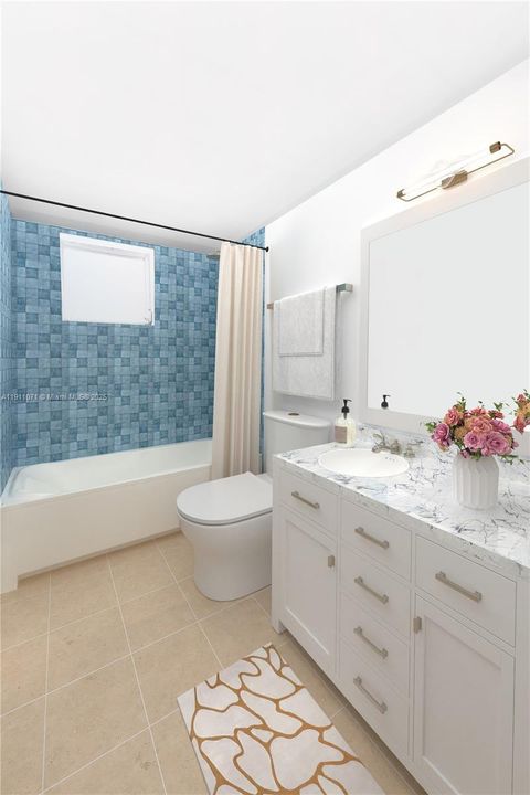 Rendering of renovated unit.