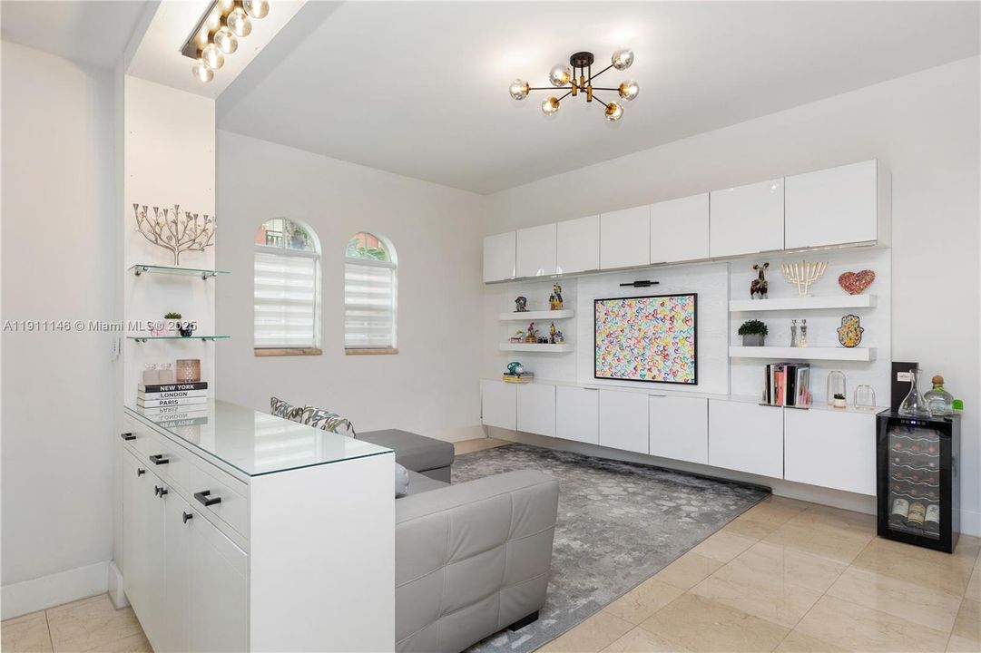 Built in is wonderful for storage as a room divider