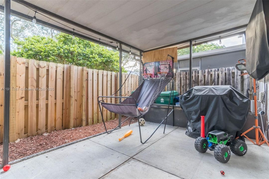 Fenced in Covered Patio
