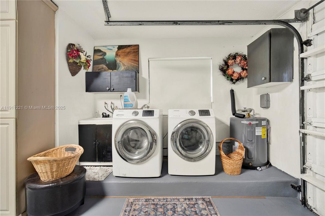 Laundry in garage