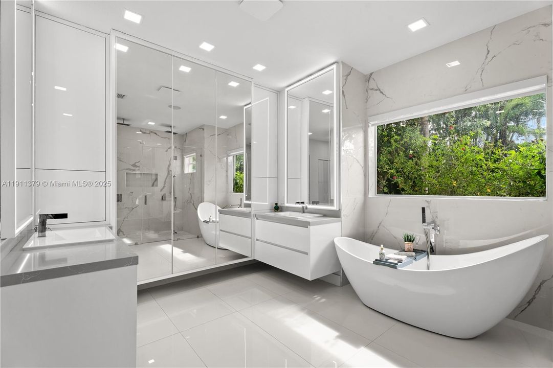 Luxurious with double sinks, private vistas