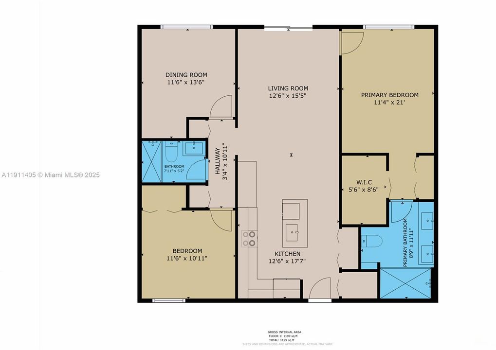 Active With Contract: $505,000 (3 beds, 2 baths, 1124 Square Feet)
