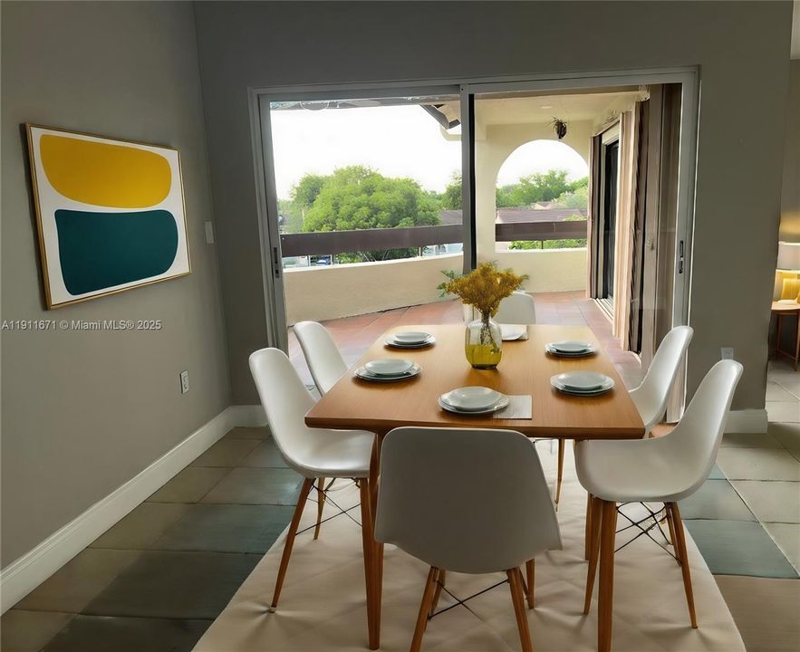 Ample enough to fit a 6 place dining table.