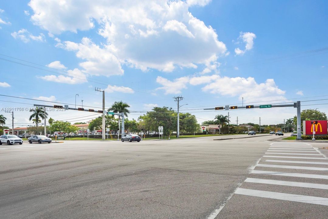 Cross Street of Davie Rd and Stirling Rd - major intersection with large average daily car counts!