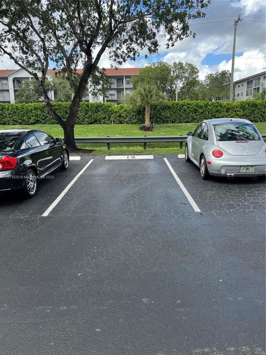Spot E-55 is assigned parking spot.