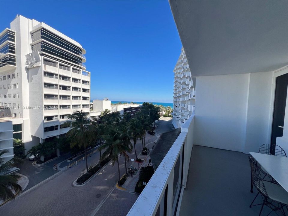 Ocean View from Balcony.  Lincoln Road Ocean Front Directly across from DiLido Ritz Carlton