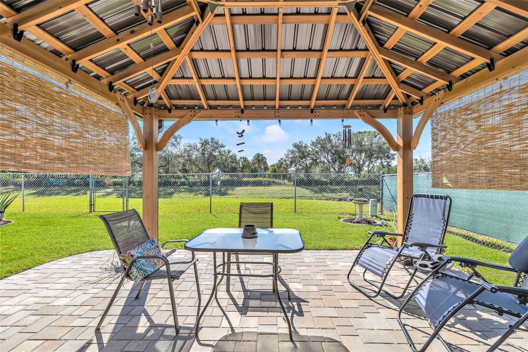 Pergola with market lights