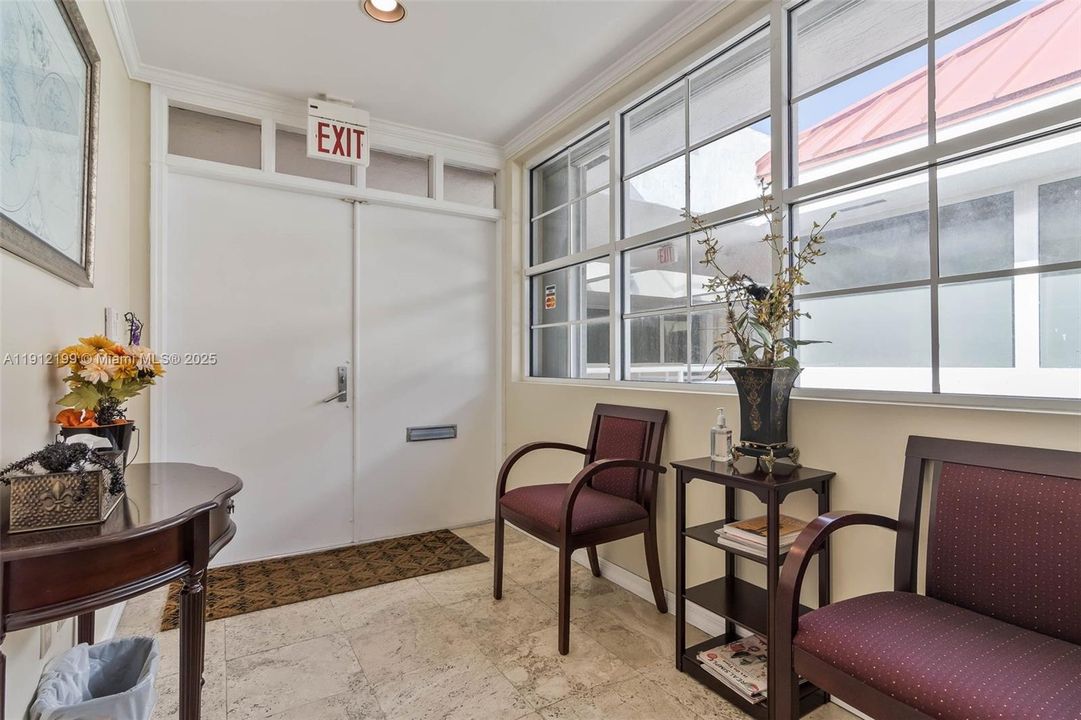 Front door and reception area