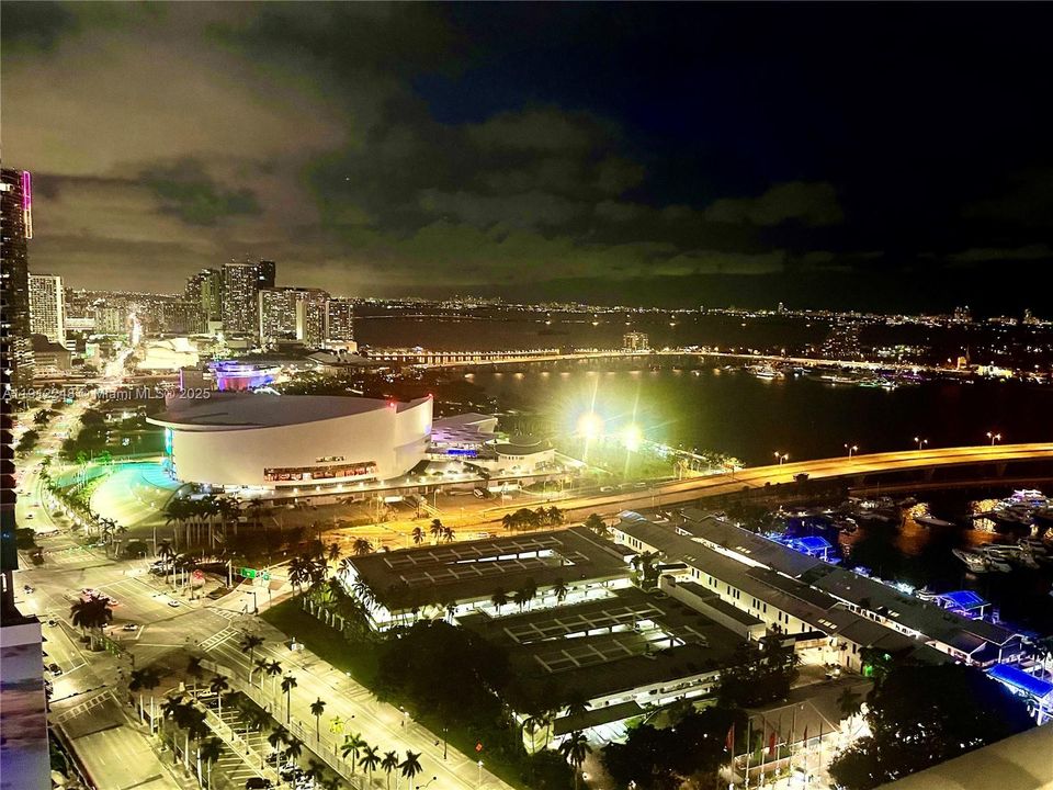 night view from apartment